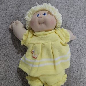 Cabbage Patch Kid With YELLOW KNIT DUCK OUTFIT